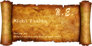 Michl Etelka névjegykártya